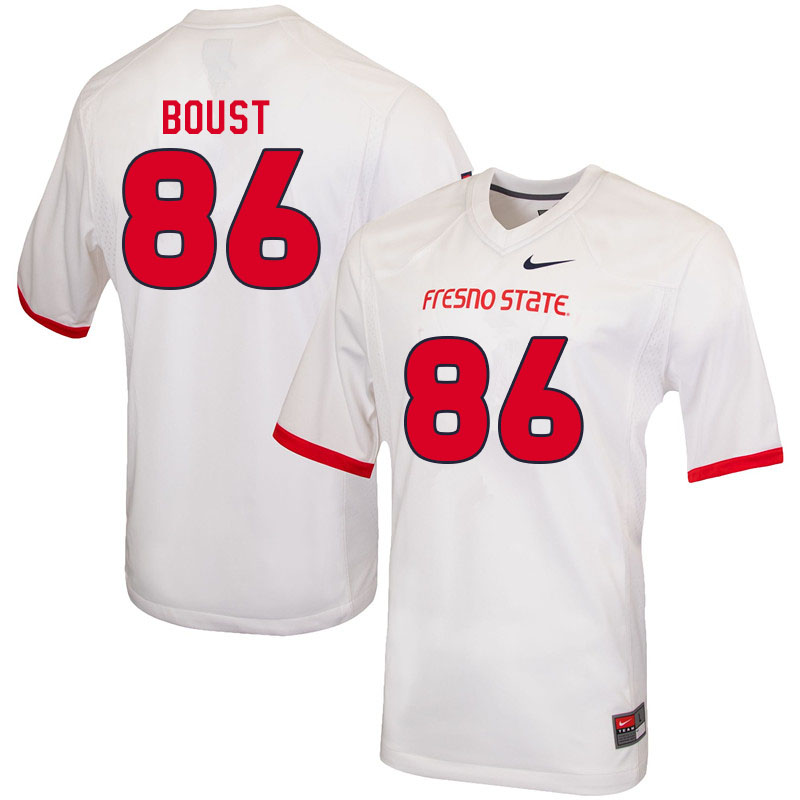 Men #86 Jake Boust Fresno State Bulldogs College Football Jerseys Sale-White